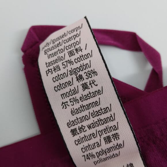 Victoria's Secret V String Size Small Fuchsia White Logo Print on Elastic - Picture 6 of 9